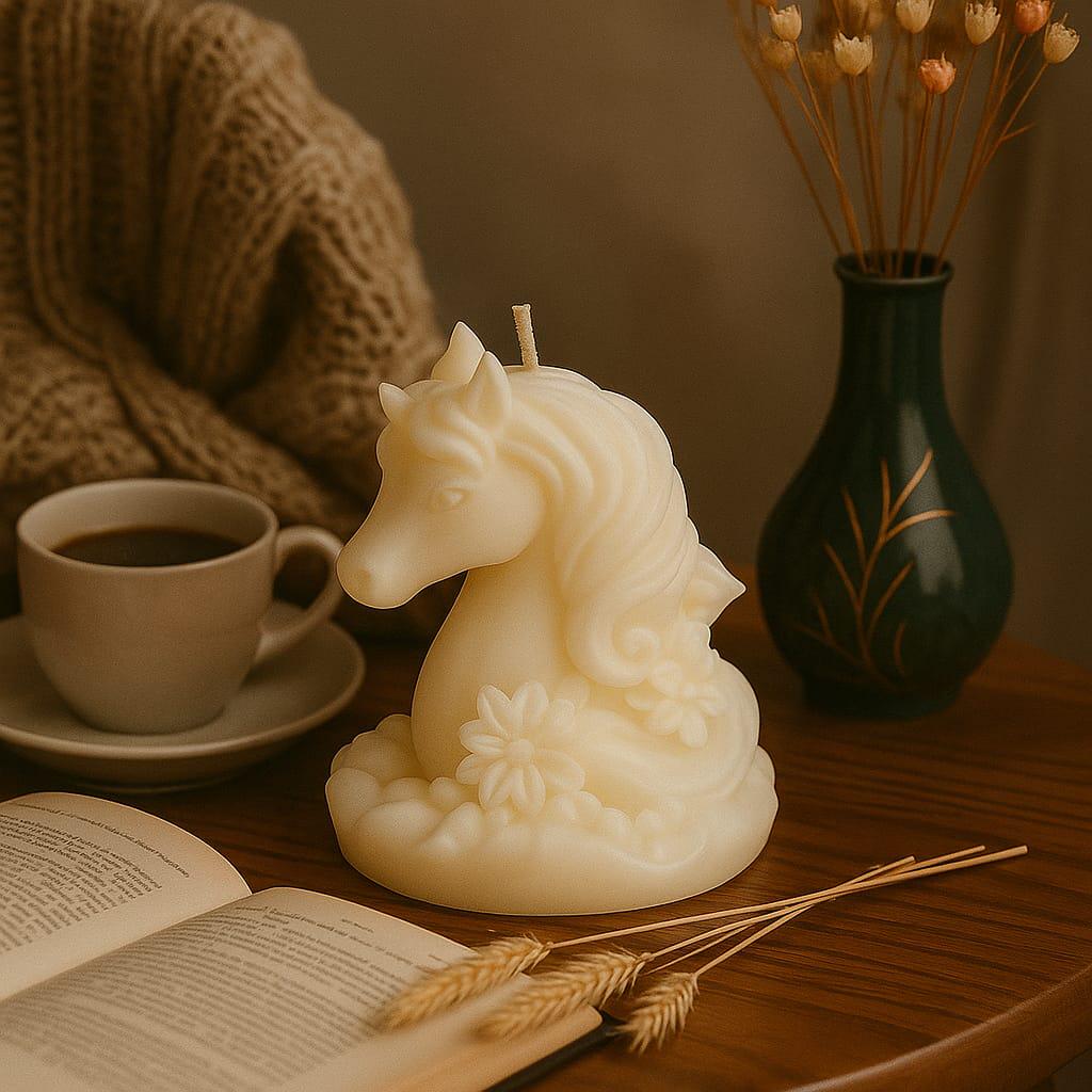Unicorn Candle | Handmade Soy Wax Horse Candle | Fantasy Decorative ...