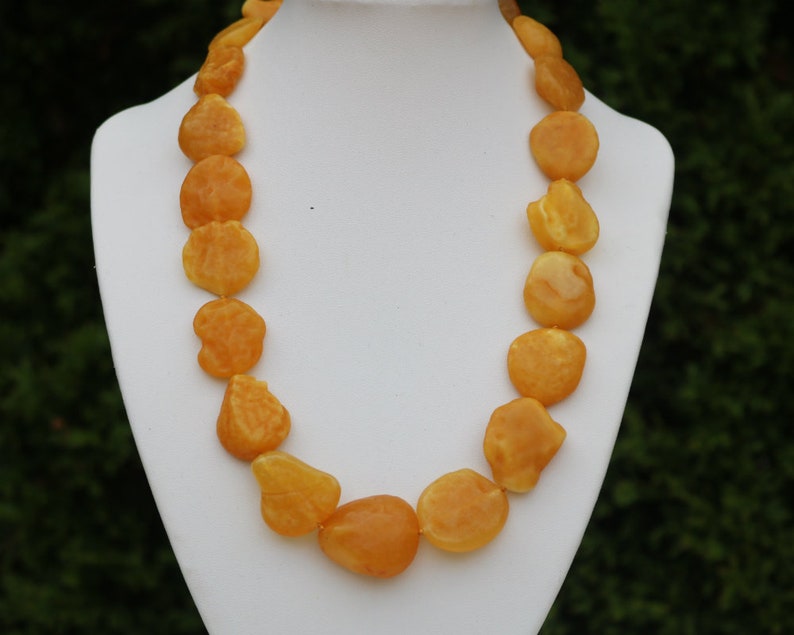 Baltic Amber Necklace Nodules Drops Natural Untreated Caramel Unisex Raw Jewelry 19 38.6 gram