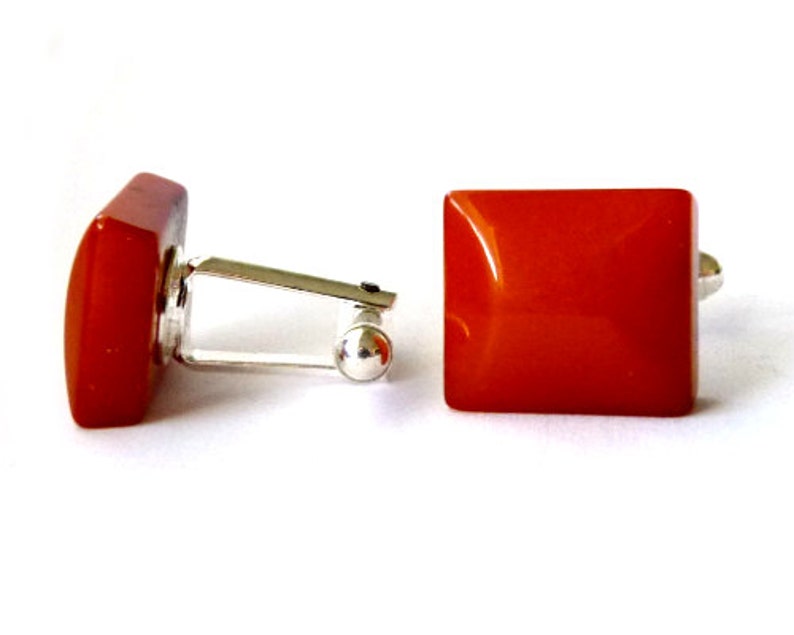 Baltic Amber Cufflinks Antique Squared Caramel Natural 925 silver