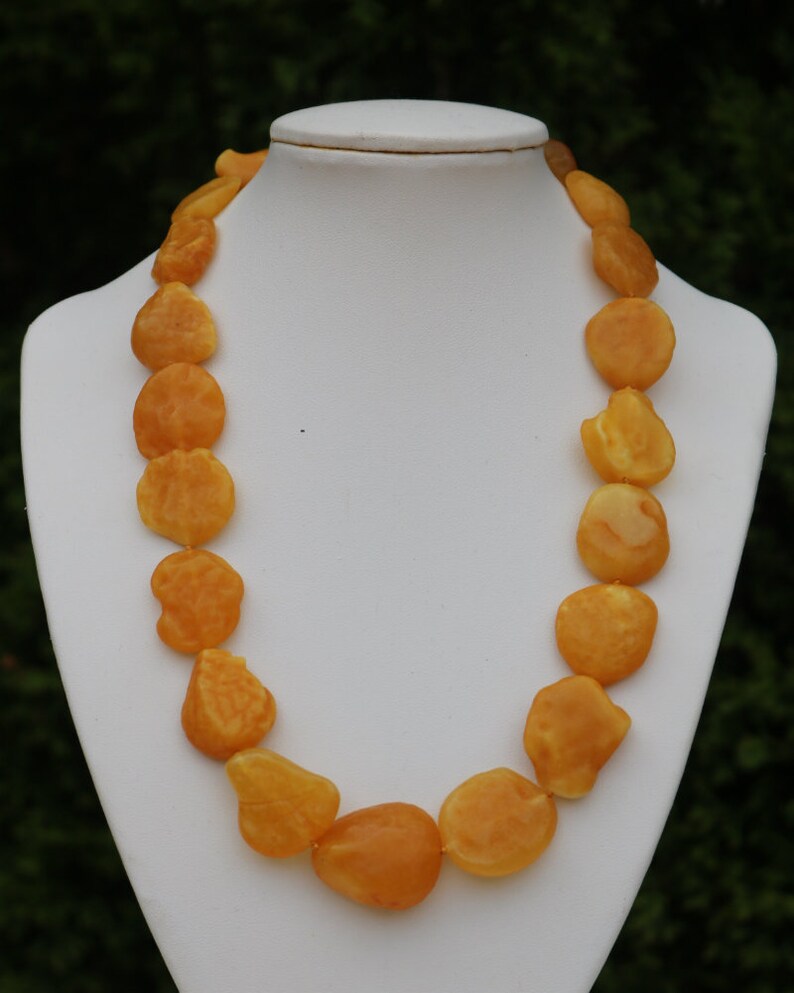 Baltic Amber Necklace Nodules Drops Natural Untreated Caramel Unisex Raw Jewelry 19 38.6 gram