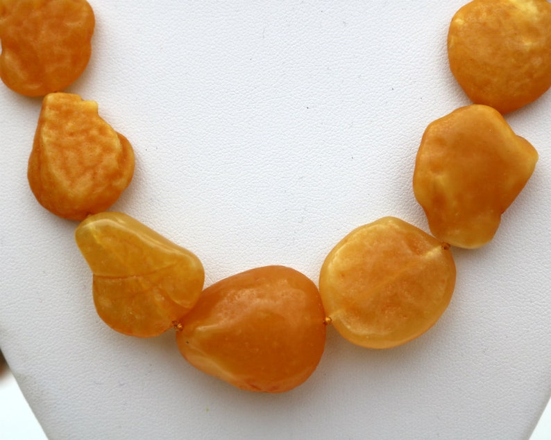 Baltic Amber Necklace Nodules Drops Natural Untreated Caramel Unisex Raw Jewelry 19 38.6 gram