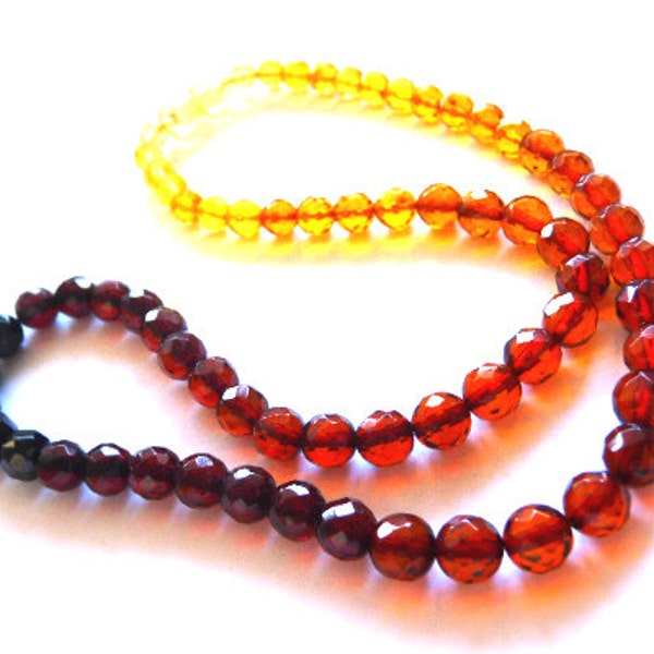 Baltic Amber Necklace Rainbow Faceted 18"