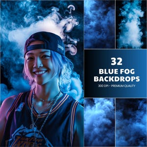 Blue Smoke Fog Digital Photography Backdrops Sports Background for Football Softball Basketball Poster Soccer Banner Smoke background