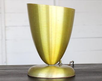 Mid-Century Modern Brass Cone Lamp | Vintage MCM Accent Lighting