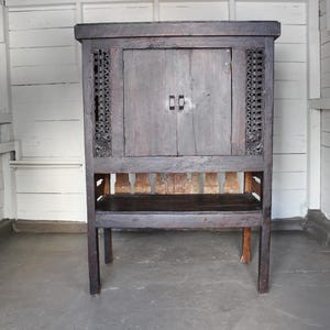 Antique Hand‑Carved Chinese Altar Cabinet