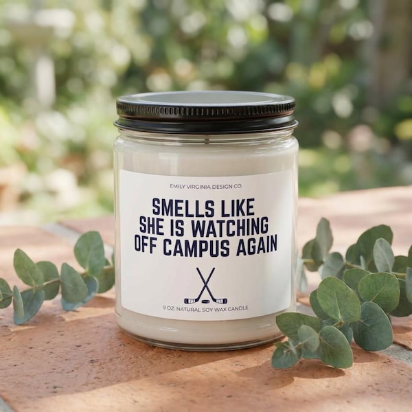 Off Campus Hockey Romance Candle, Hand Poured Bookish Gift, Scented Soy Candle