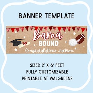 Examensskyltar för universitet, handmålad utskrivbar bannermall