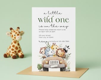 Wild One Baby Shower Bundle, Gender Neutral Safari Jungle Sprinkle Bundle