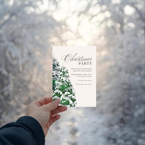 Elegant Christmas Party Invitation Template: Winter Holiday Celebration