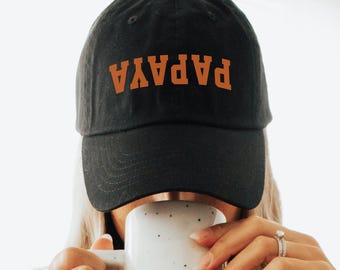 Papaya Upside Down Embroidered Hat, Grand Prix Cap, Racing Fan Gift