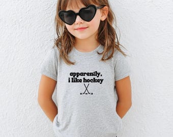 I Like Hockey Kids T-Shirt, Toddler Cotton Hockey Fan Top