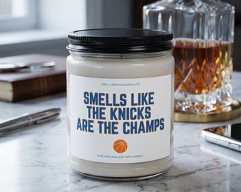 NY Basketball Champs Candle, New York Fan Championship Gift, Soy Wax Candle
