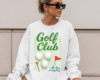 Country Club Golf Crewneck Sweatshirt, Embroidered (Spring Comfort)