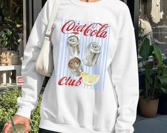 Diet Cola Sweatshirt, Vintage Soda Vibe Casual Cotton Crewneck