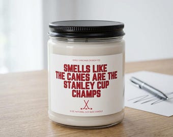Hurricanes Stanley Cup Champions Candle, Hockey Championship Decor