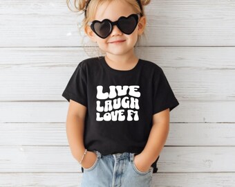 Retro Formula 1 Kids Tee, Live Laugh Love Racing Shirt