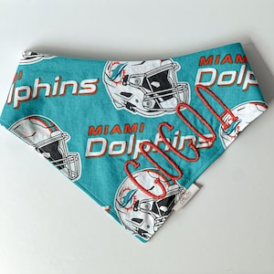 Miami Dolphins Tailgates and Tides: Dog Bandana-Scrunchie Bandana-Football Season-Reversible.