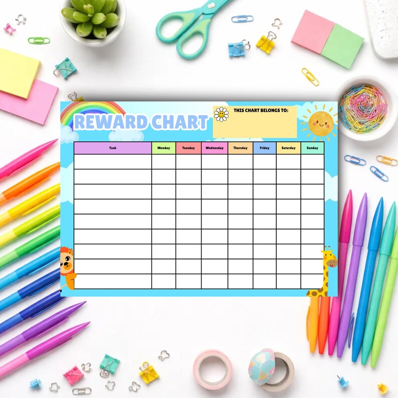 Child Routine Reward Chart Printable Children's Reward Chart | Kids Behavior & Routine Chart ...