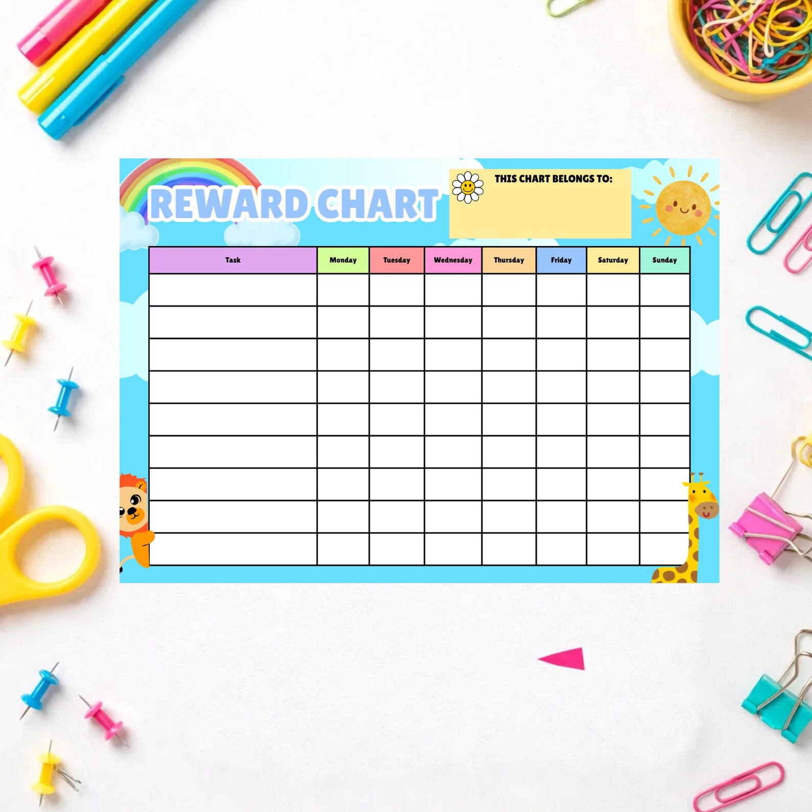 Behaviour Routine Chart Printable Children's Reward Chart | Kids Behavior & Routine Chart ...