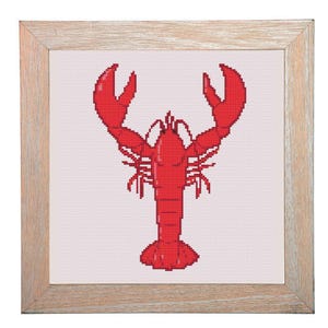 Red Lobster Cross Stitch Pattern, Digital Pattern