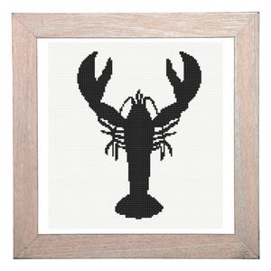 Lobster Silhouette Cross Stitch Pattern, Digital Pattern
