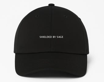 Shielded By Sage, Adjustable Cotton Printed Baseball Cap, Dad Hat, Adjustable Dad Cap