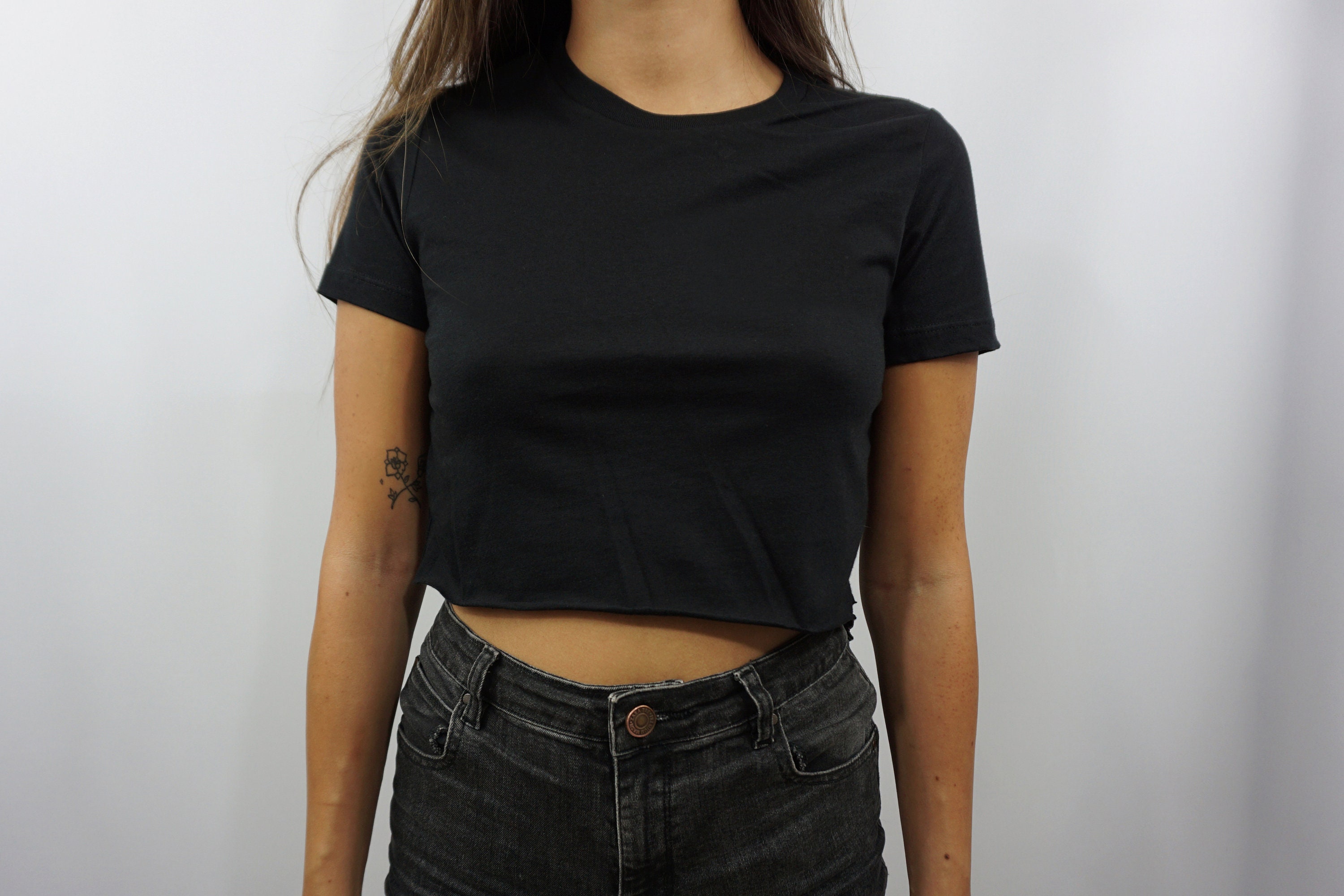12 Black Basic Crop Tops Black Crop Top 