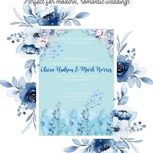 Elegant Light Blue Wedding Invitation | Printable Digital File | Sophisticated Minimalist Design