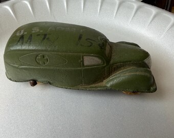 Sun Rubber Co. US Army Cross Ambulance Military Vehicle Toy