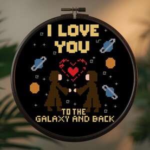 Star Wars Cross Stitch Pattern. Galaxy Design. Geek Hand Embroidery (Instant PDF Download). Anniversary gift.  Modern Space