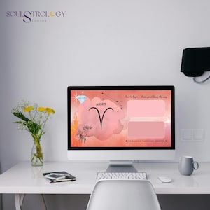 Original Aries Zodiac Desktop Wallpaper | Aesthetic Astrology Art | Digital Download | With Text & No Text Versions