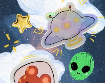 Pegatinas holográficas del espacio