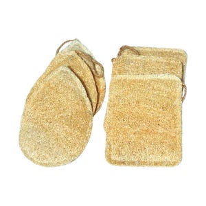 Esponjas de lufa natural para lavar platos, estropajos de cocina biodegradables, juego compostable sin plástico (6 piezas)