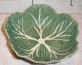 6.5 quot Vtq.Green Lettuce Cabbage Ceramic Portugal Bowl Bordalla Pinneiro