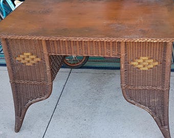 Antique; Wicker Desk 43"wide
