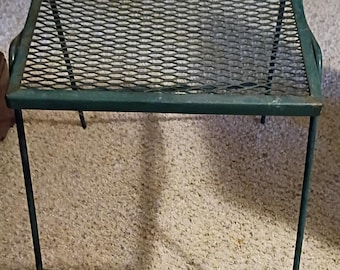 Vintage wrought iron sguare  patio table