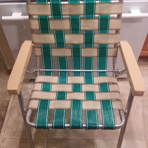 Webbed Aluminum Folding Patio Lawn Chair Vintage