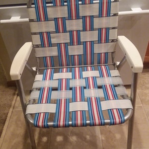 Webbed Patio Folding Lawn Chair Vintage