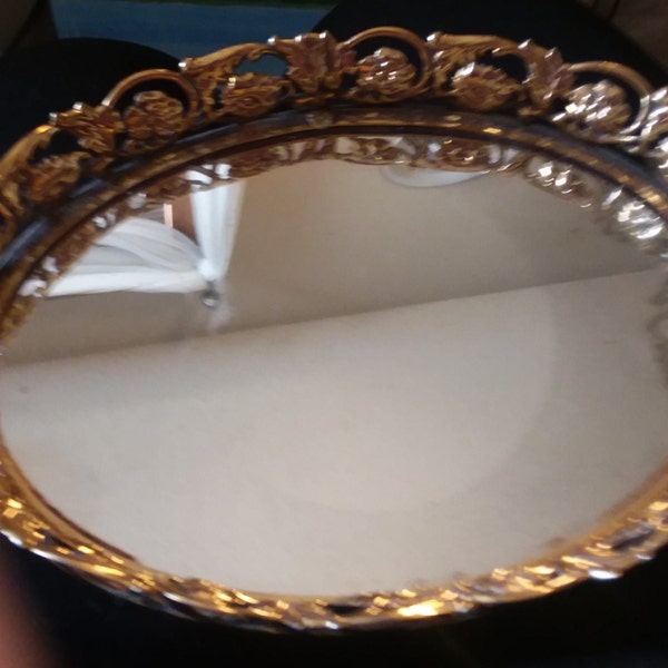 Vintage Oval Vanity Mirror 5x7"