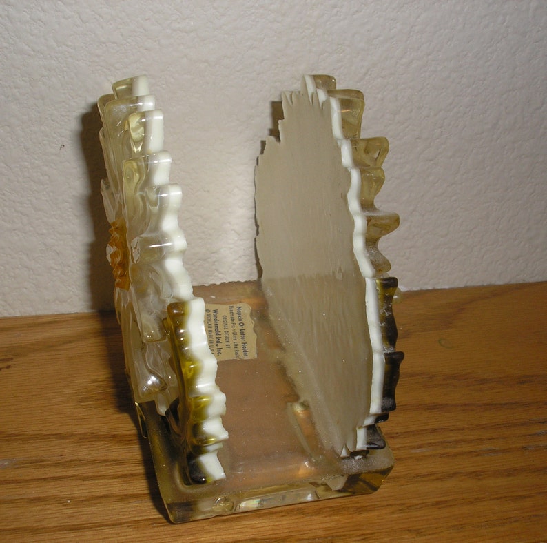 Napkin or Letter Holder Old Plastic Lucite Napkin holder letter holer vintage napkin holder