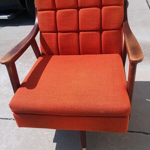 Mid Century Orange Upholstered 50's Rocker