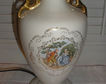 Victorian Decal Romantic Table Lamp
