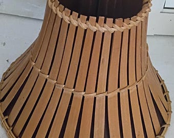 Vintage Bamboo lamp shade 8" across 7" tall