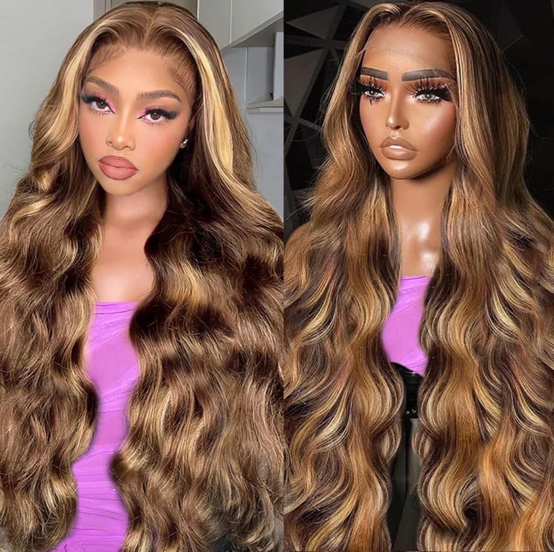 Honey Blonde Lace Front Wig Body Wave Human Hair Wigs main image 0
