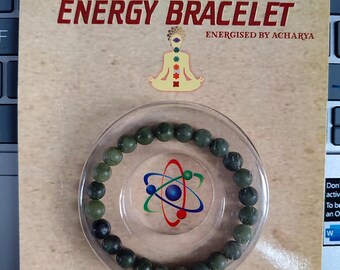Natural Green Jade Bracelet – Energized Gemstone, Certified Semi-Precious Stone