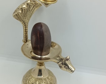 Set Shivling Narmadeshwar con Jaladhari/Shiva Lingam per Mandir domestico (Tipo 1)