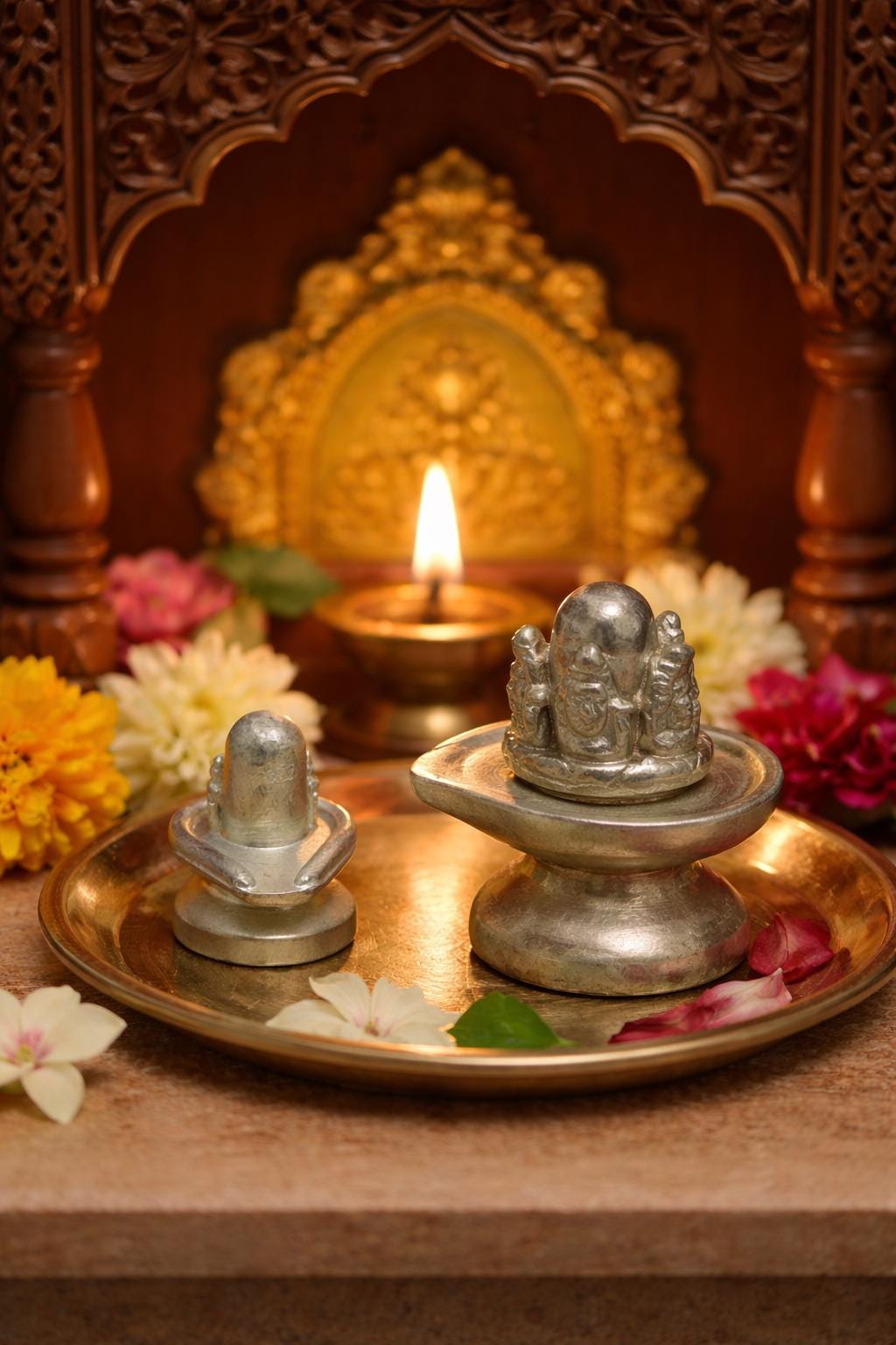MESSING SHIV LINGA Idol Lord Shiva Lingam Statue Für Heim Tempel Dekor