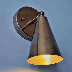Brass Wall Sconce Light Aged Brass Sconce Light Mid Century Modern Antique