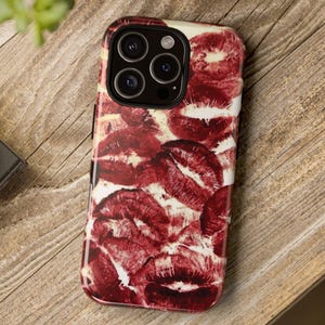 Custodia per telefono Lips Kiss: involucro 3D, resistente agli urti, rivestimento in silicone