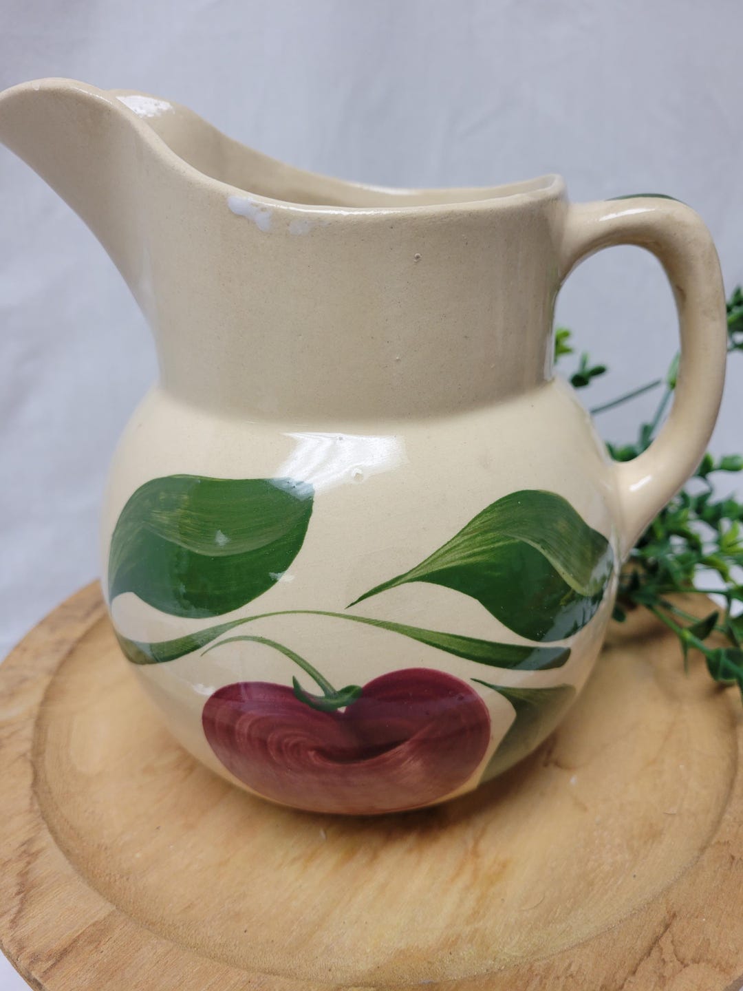 Vintage Wyatt Pottery Apple Pitcher - Etsy